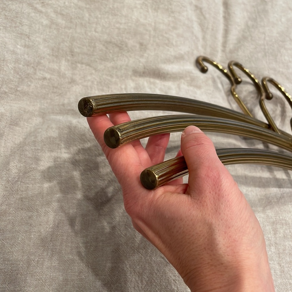 Vintage Brass ITALIAN Clothing Coat Hangers MCM Classic Heavy - Picture 4 of 10